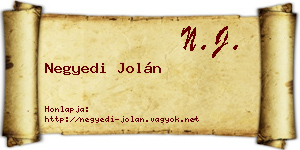 Negyedi Jolán névjegykártya